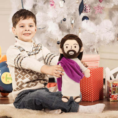 Jesus Plush Doll Design - Religious Easter Gifts Party Favors-Flower Teddy Bear