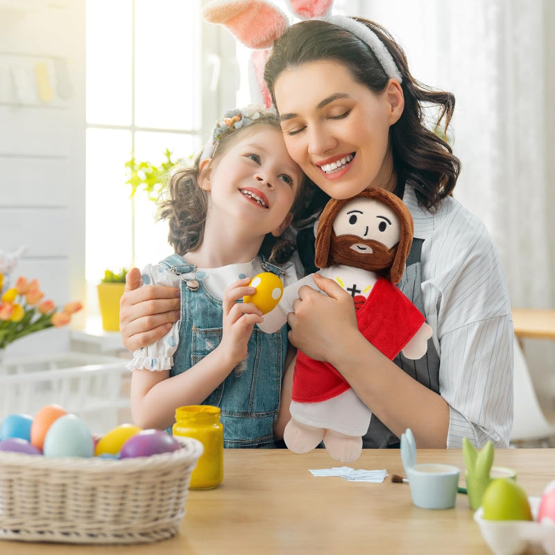 Jesus Plush Toy – Soft Faith-Based Companion For All Ages-Flower Teddy Bear