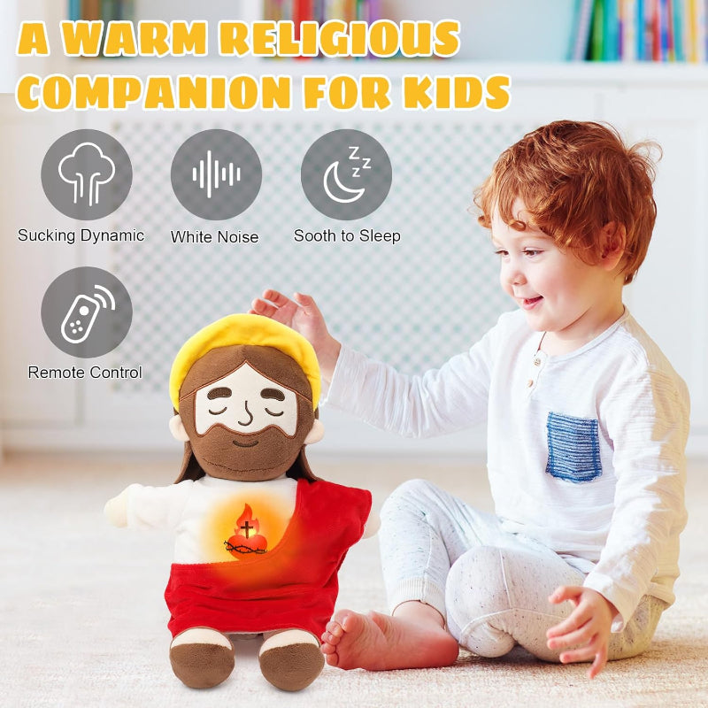 Remote Control Jesus Plush Toy With Light And Sound-Flower Teddy Bear