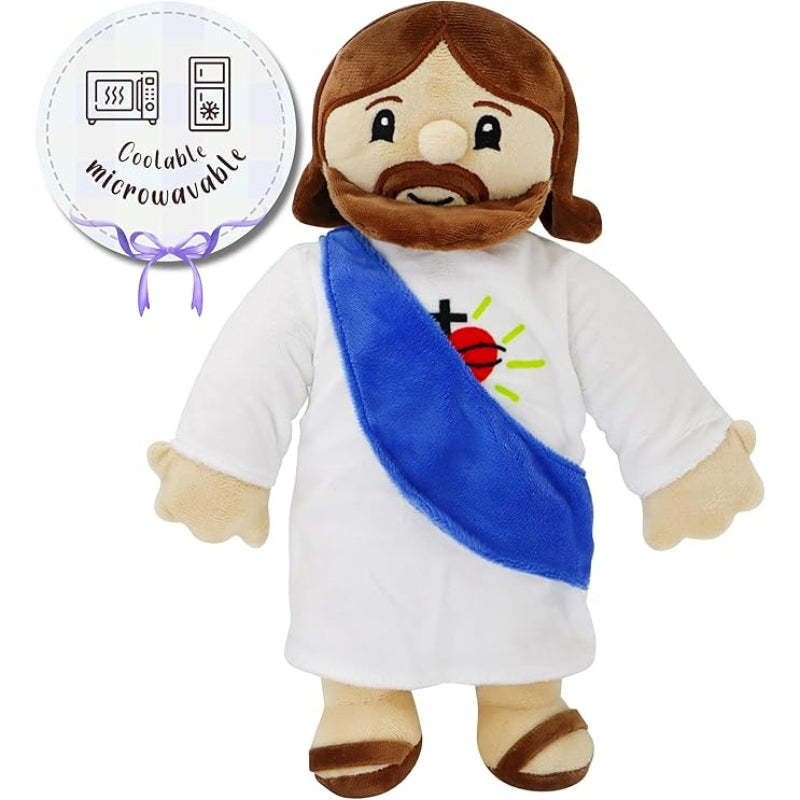 Microwavable and Coolable Jesus Toy-Flower Teddy Bear