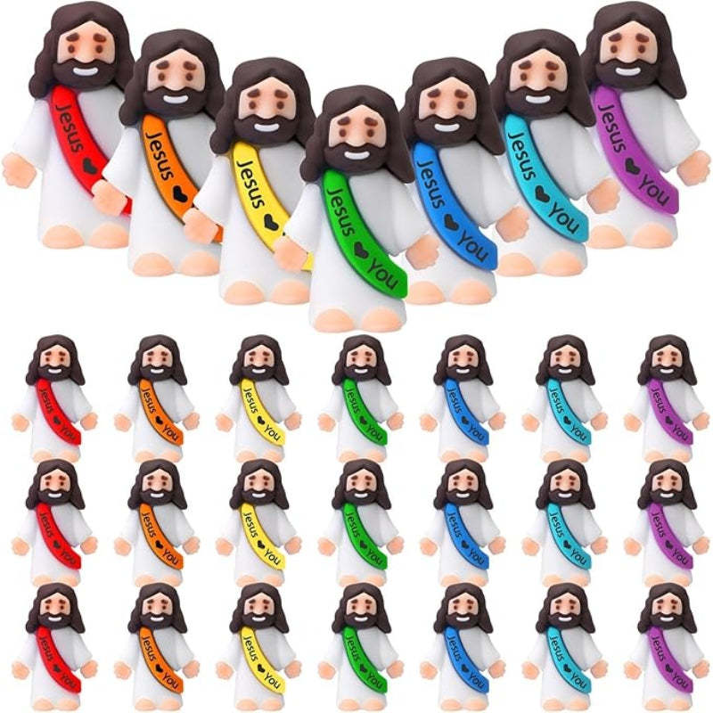 Mini Religious Jesus Figurines set-Flower Teddy Bear