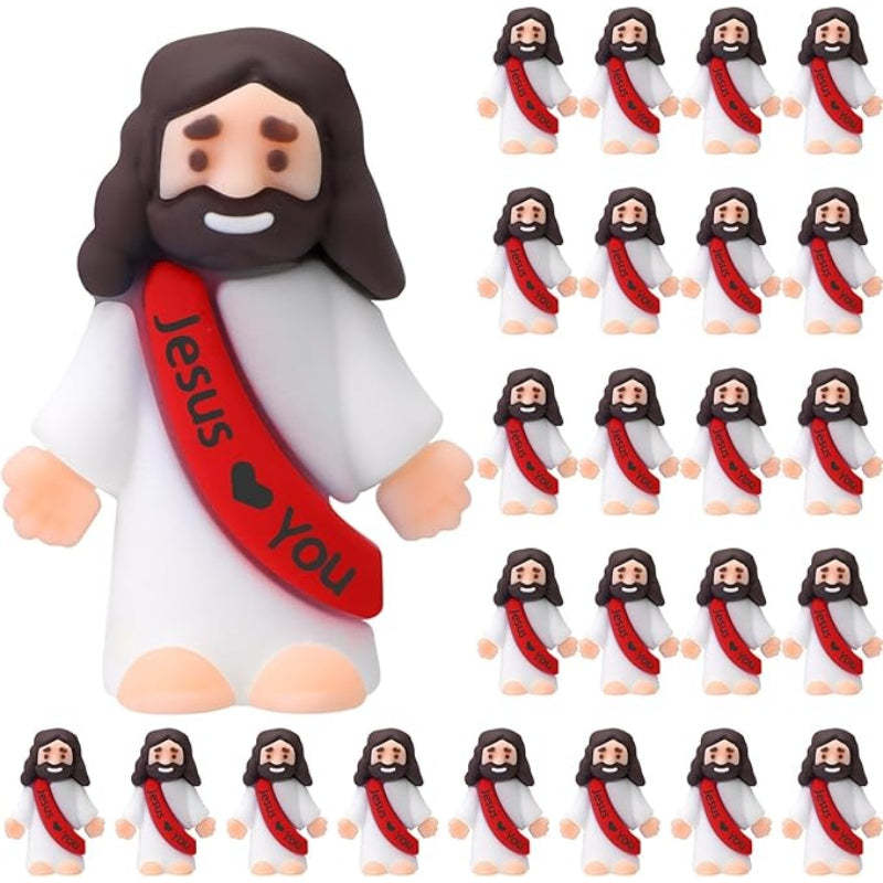 Mini Religious Jesus Figurines set-Flower Teddy Bear