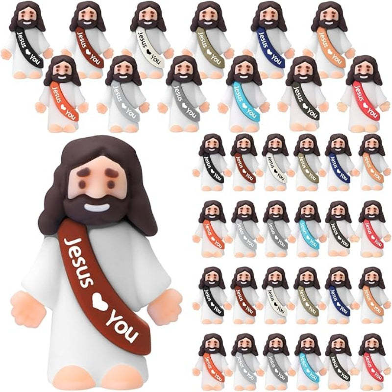 Mini Religious Jesus Figurines set-Flower Teddy Bear