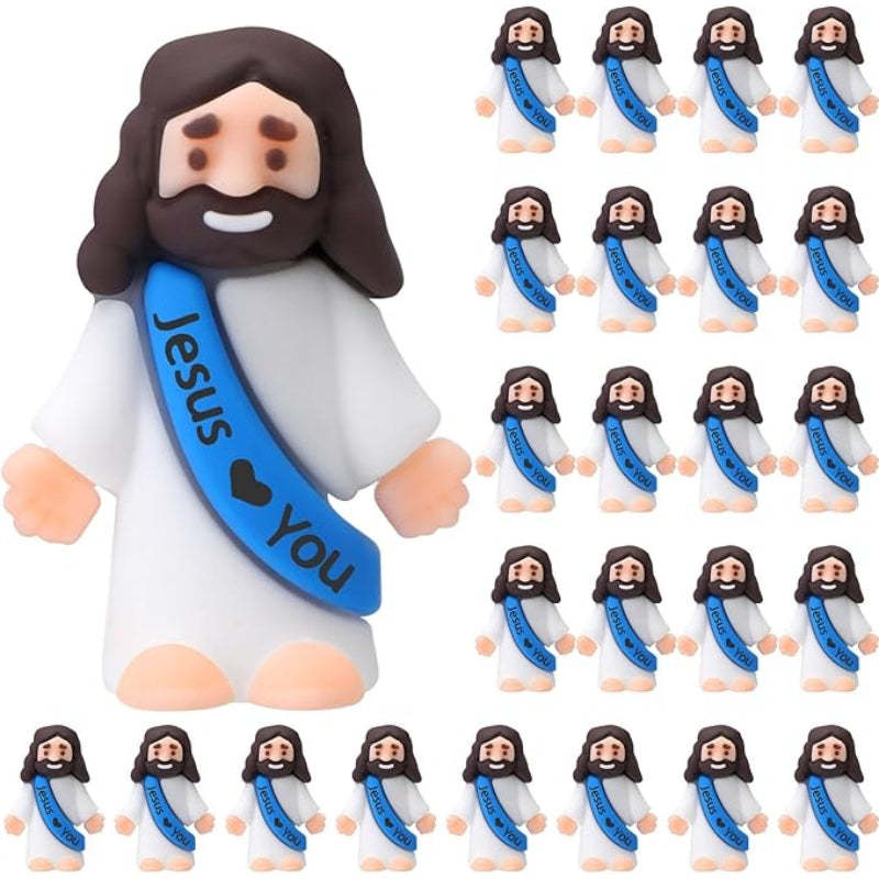 Mini Religious Jesus Figurines set-Flower Teddy Bear