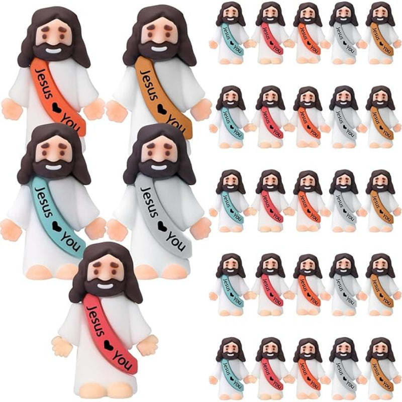 Mini Religious Jesus Figurines set-Flower Teddy Bear