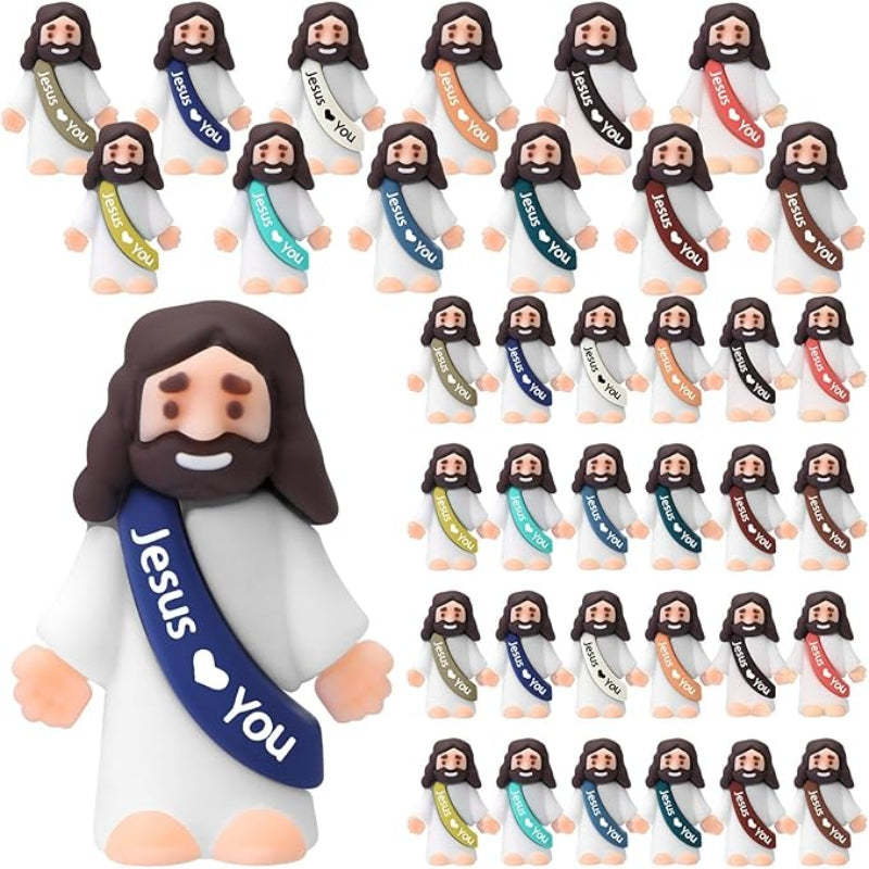 Mini Religious Jesus Figurines set-Flower Teddy Bear