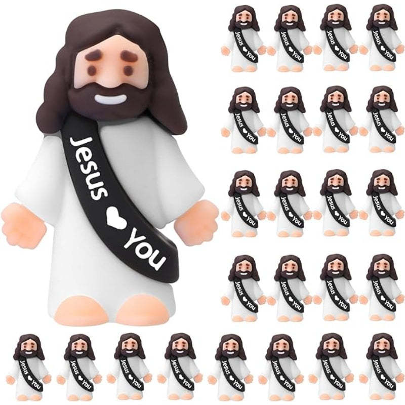 Mini Religious Jesus Figurines set-Flower Teddy Bear