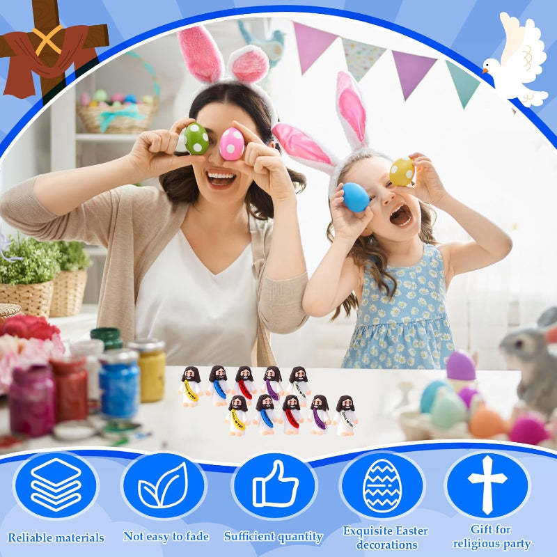 Mini Religious Jesus Figurines set-Flower Teddy Bear