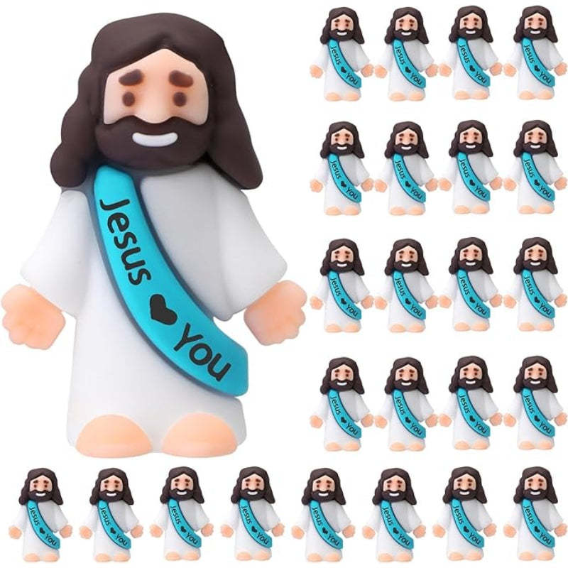 Mini Religious Jesus Figurines set-Flower Teddy Bear