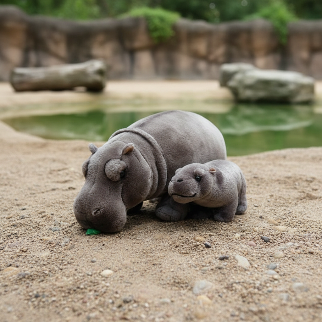 Moo Deng Baby Pygmy Hippopotamus Plush Toy