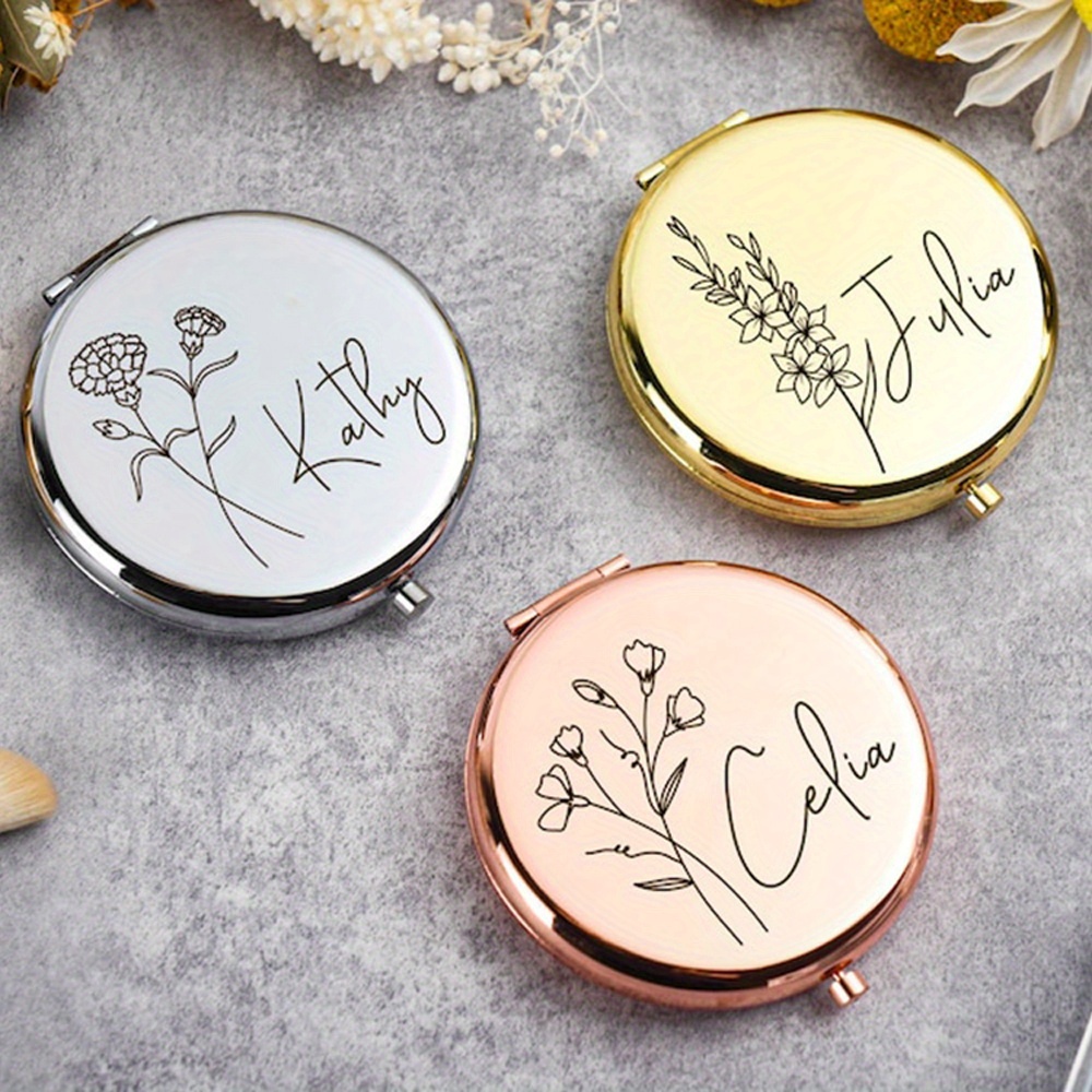 Personalized Engraved Pocket Mirror For Gift