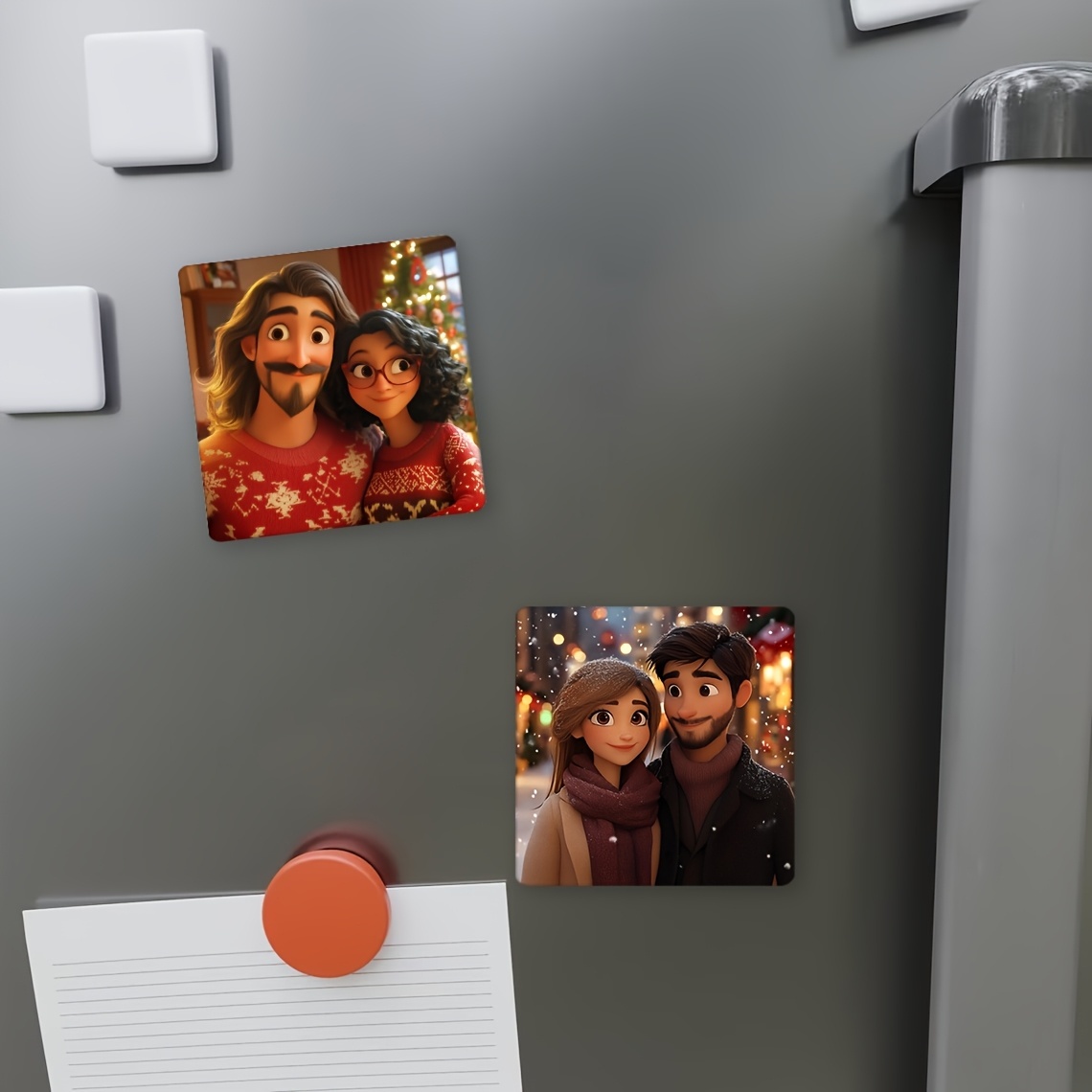 Personalized Square Photo Fridge Magnet Sticker For Holiday Decor