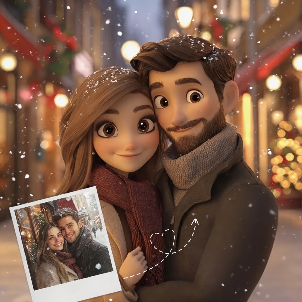 Personalized Square Photo Fridge Magnet Sticker For Holiday Decor