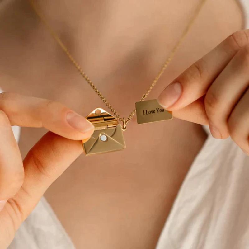 Personalized Envelope Design Necklace-Flower Teddy Bear