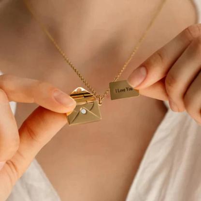 Personalized Envelope Design Necklace-Flower Teddy Bear