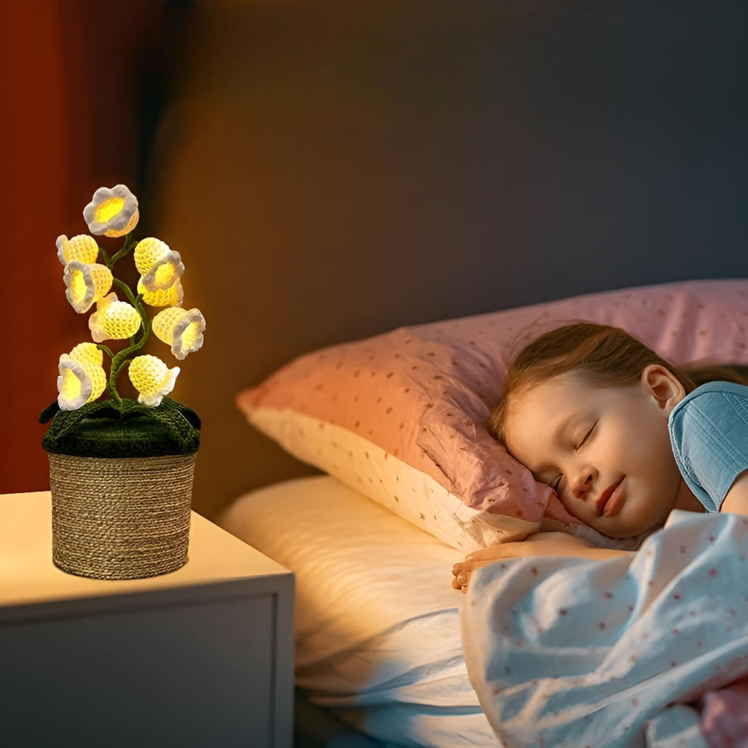 Handmade Crochet Artificial Flower Lamp