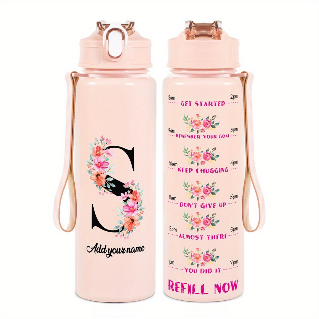 Personalized Water Tracker Bottle With Custom Name