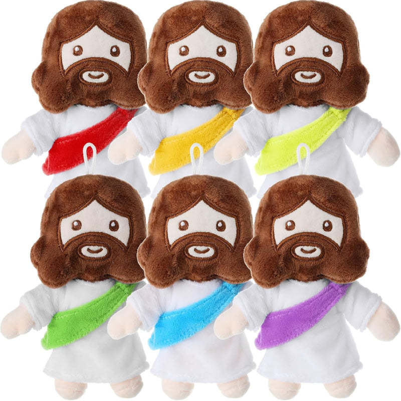 Set Of 6 Plush Jesus Toys - Faith Based Design To Play-Flower Teddy Bear
