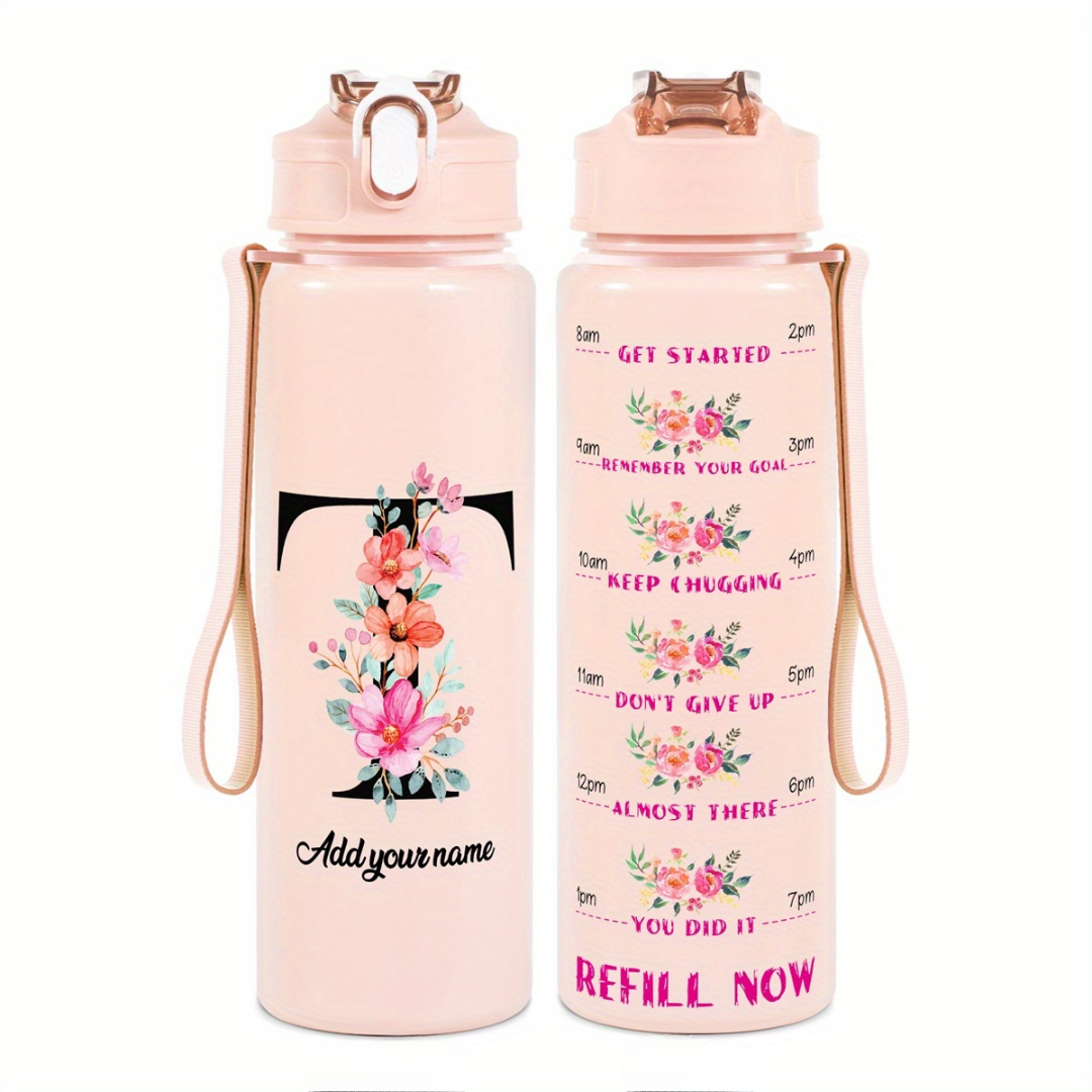 Personalized Water Tracker Bottle With Custom Name
