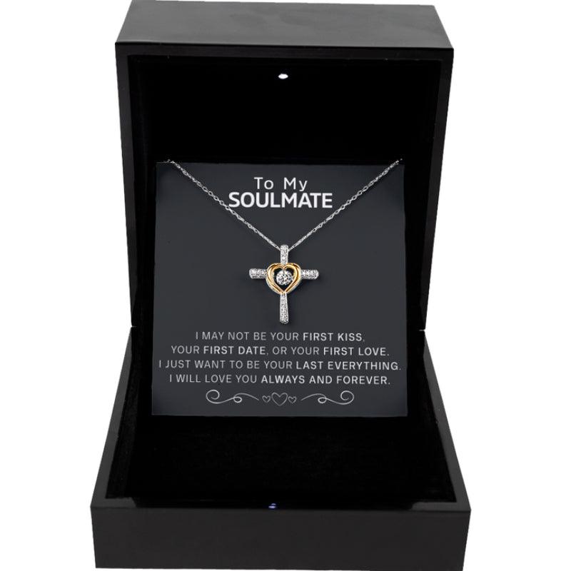 Tone Jewel Cross Necklace – Sparkling Cubic Zirconia Design-Flower Teddy Bear