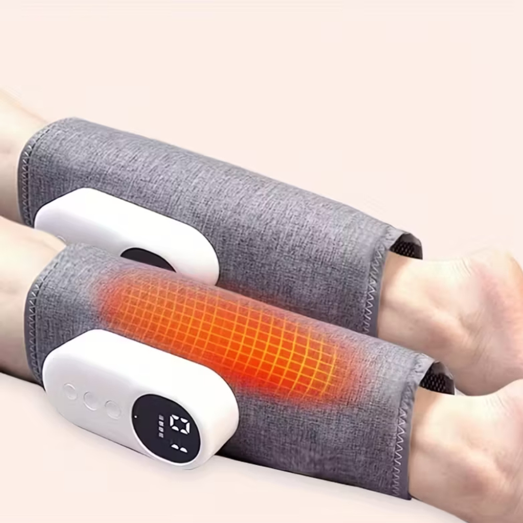 Electric Air Compression Massager With Heating Kneading Modes And Rechargeable Battery