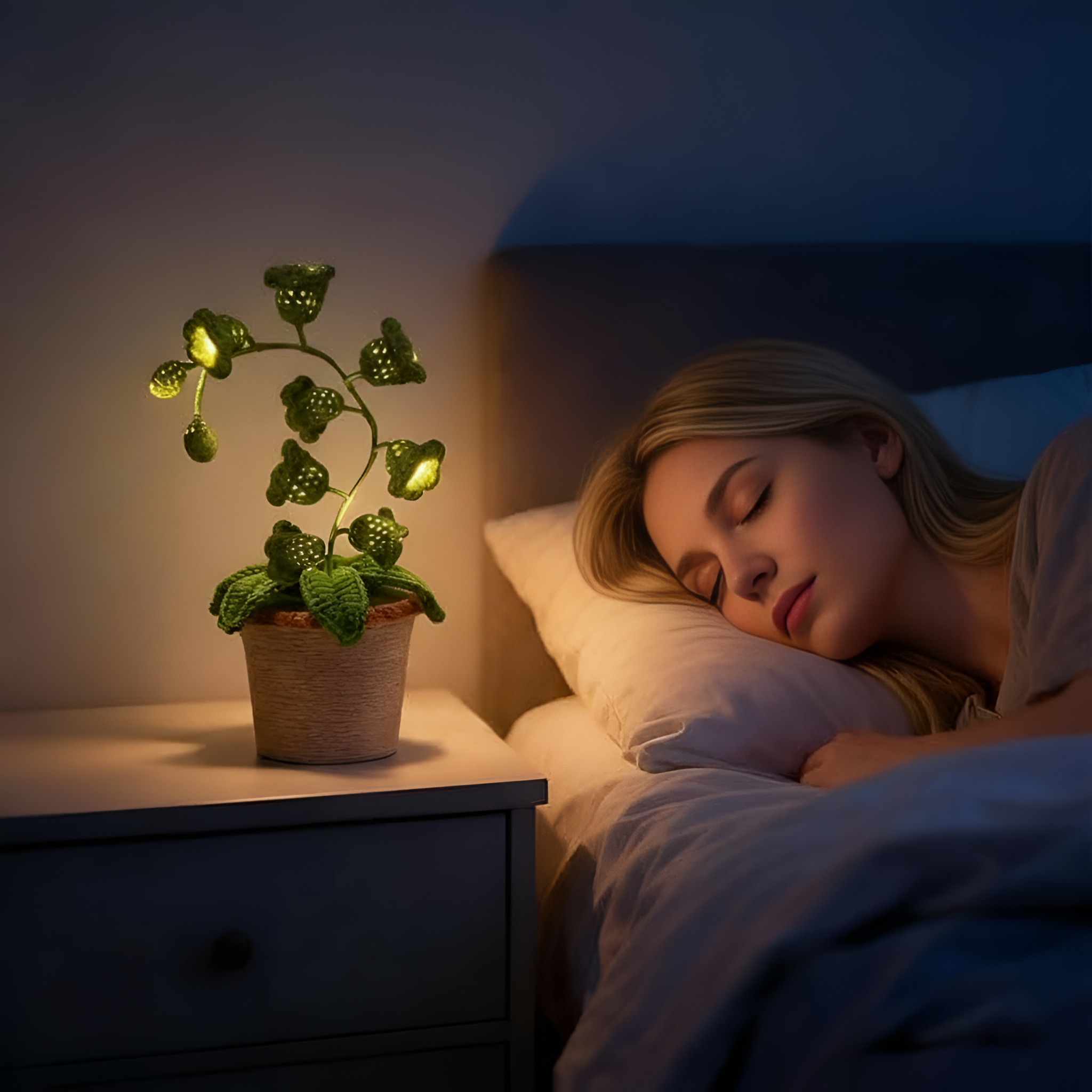 Handmade Crochet Artificial Flower Lamp