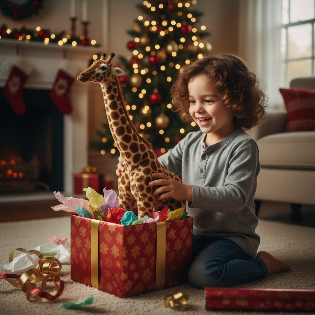 Giraffes In a Storm Plush Toy