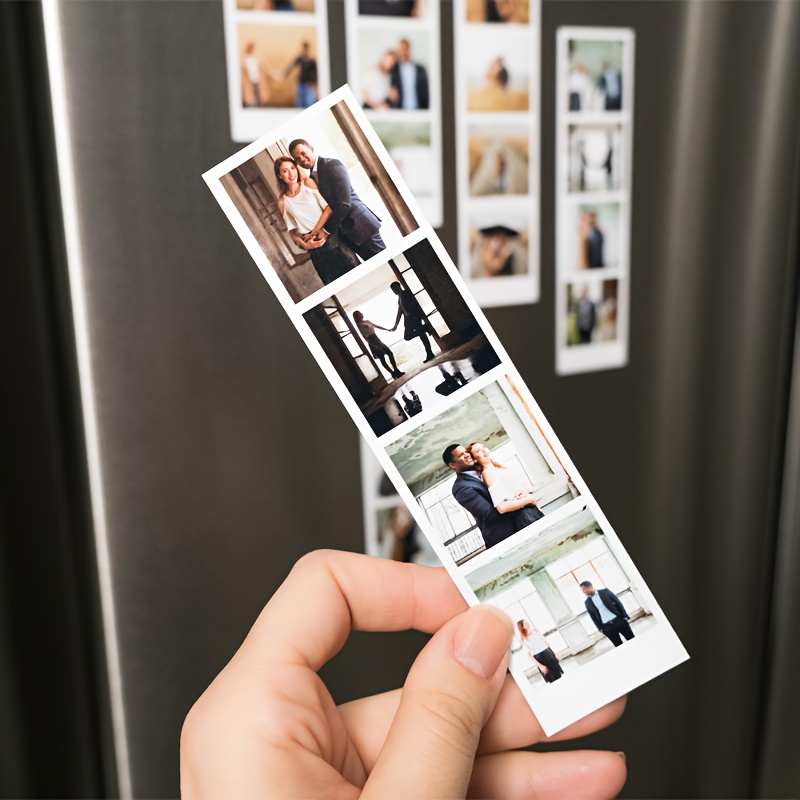 Customized photo strip refrigerator magnets