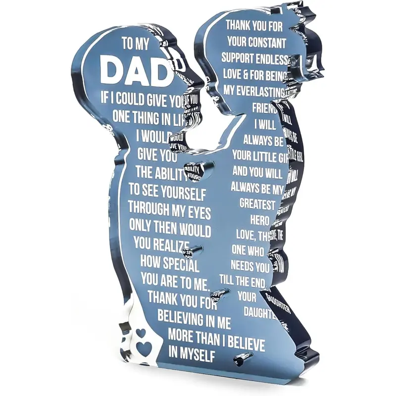 Father And Daughter Silhouette Acrylic Plaque For Dad