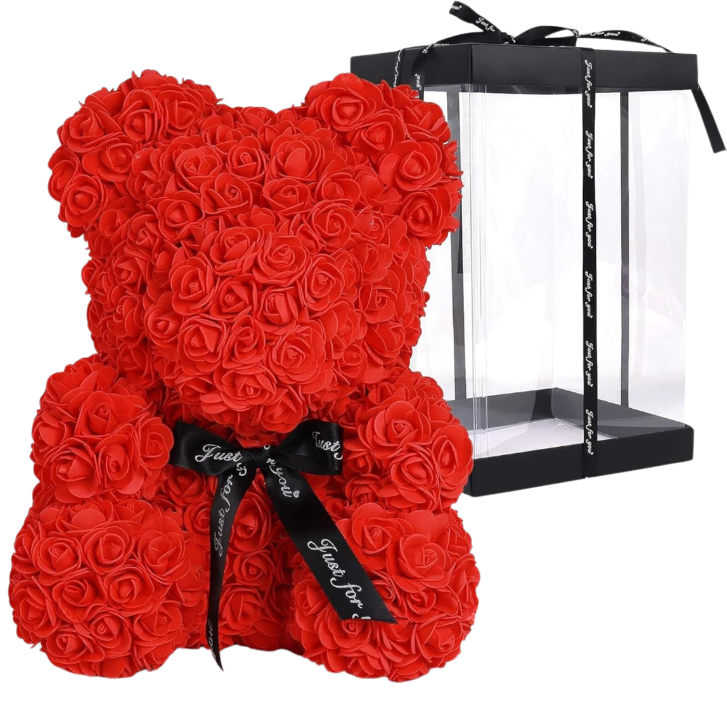 Artificial Rose Teddy Bear With Display Box For Valentine And Party Decoration