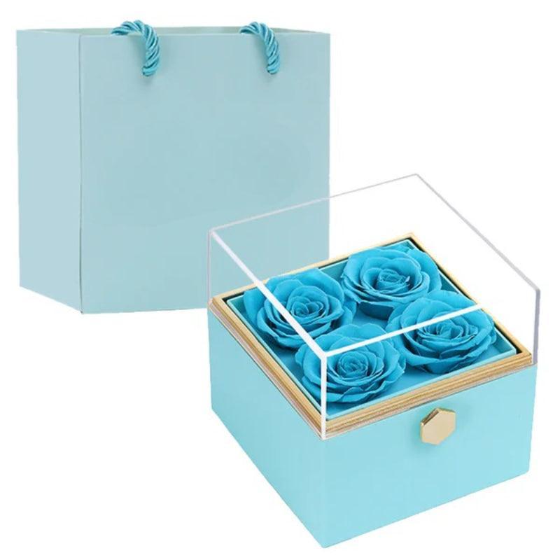 Locked Keepsake Flower Box Necklace-Flower Teddy Bear