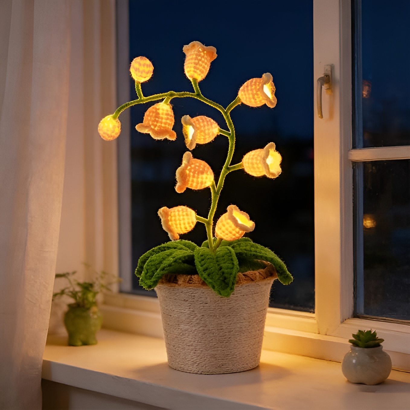 Handmade Crochet Artificial Flower Lamp