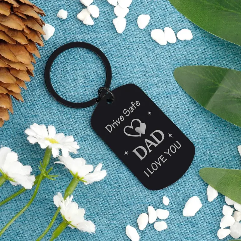 Double Sided Engraved Keychain Gift For Dad