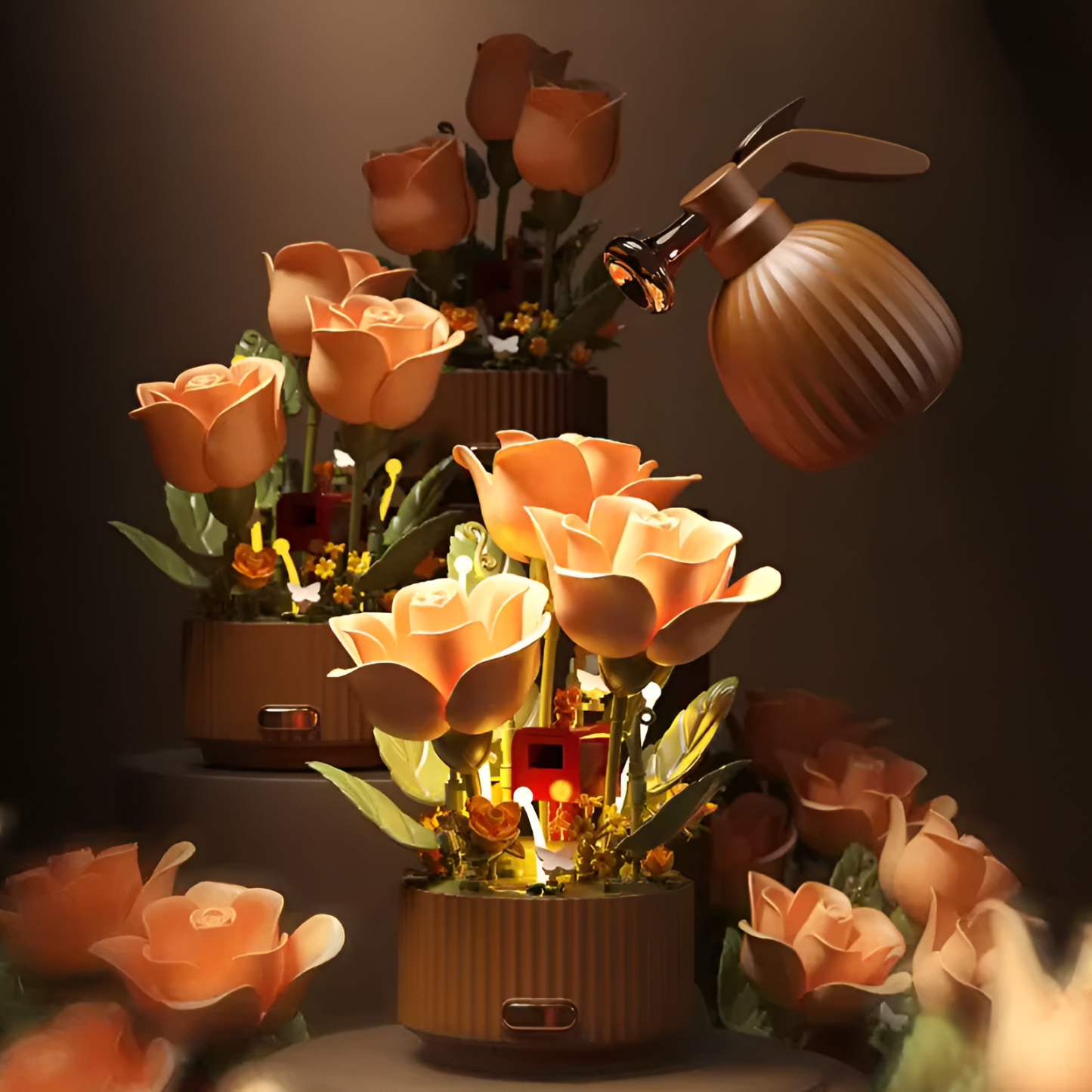 Blooming Rose Garden Decorative Flower Display Set