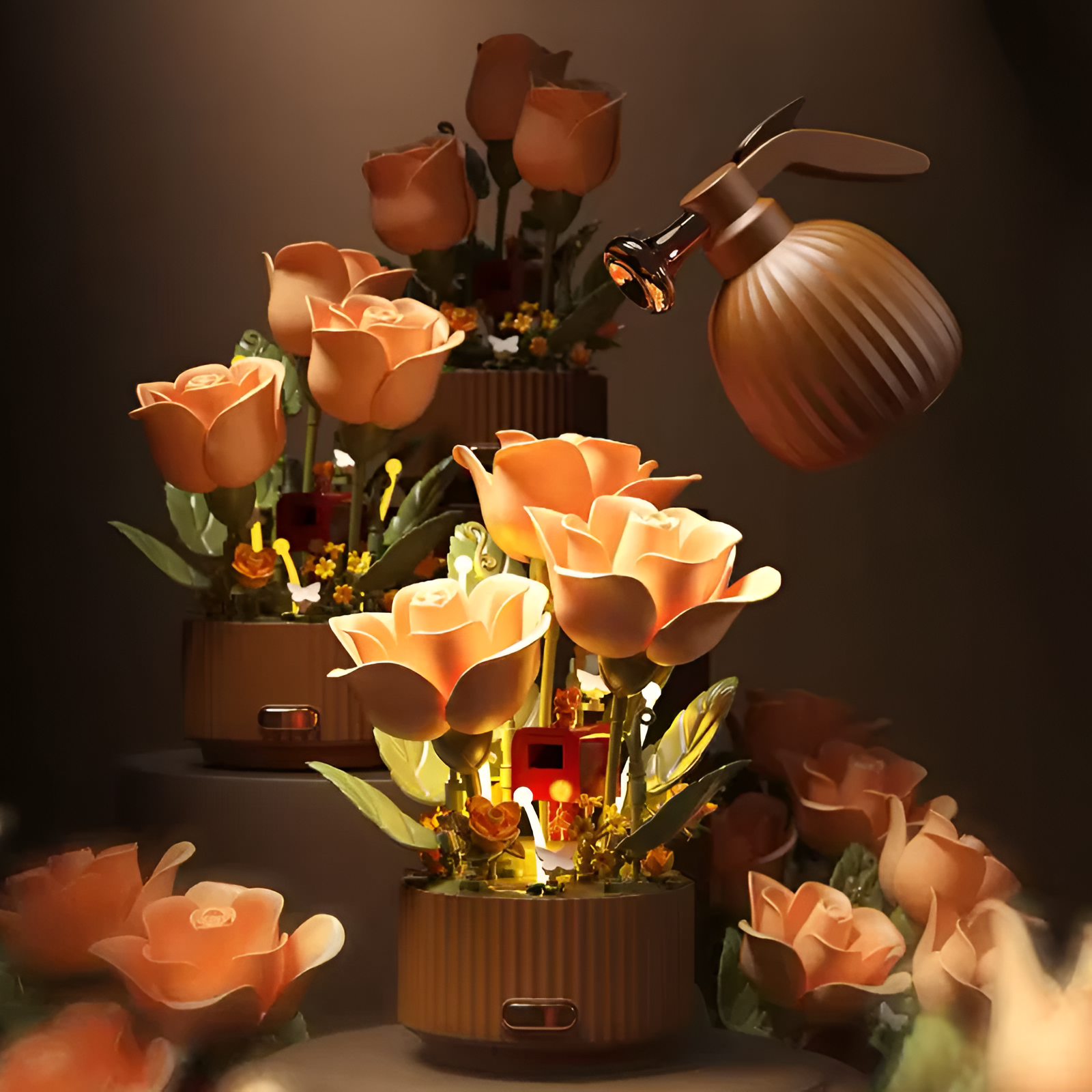 Blooming Rose Garden Decorative Flower Display Set