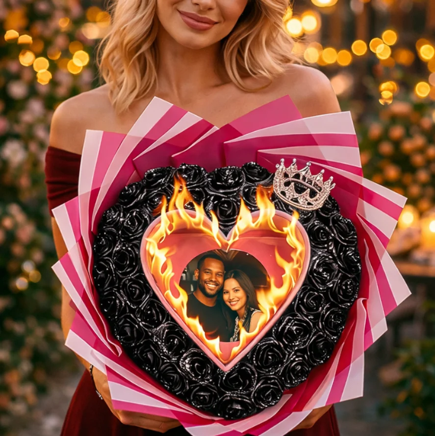 Personalized Everlasting Glitter Rose Bouquet For Gift