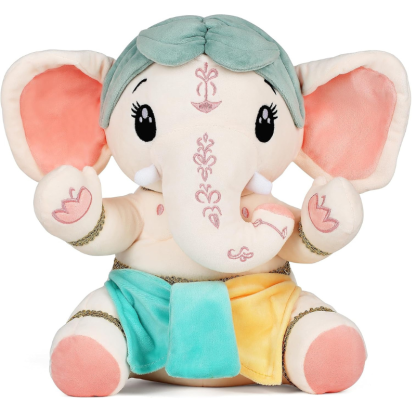Soft Stuffed Bal Ganesha Plush Toy-Flower Teddy Bear