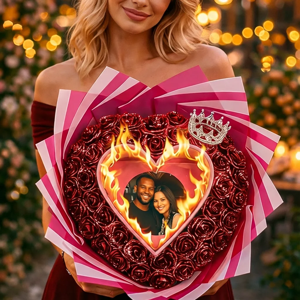 Personalized Everlasting Glitter Rose Bouquet For Gift