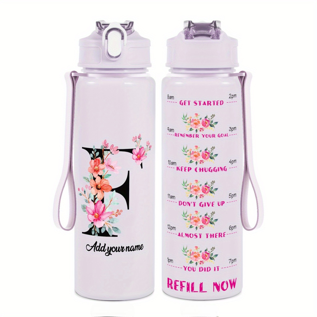 Personalized Water Tracker Bottle With Custom Name