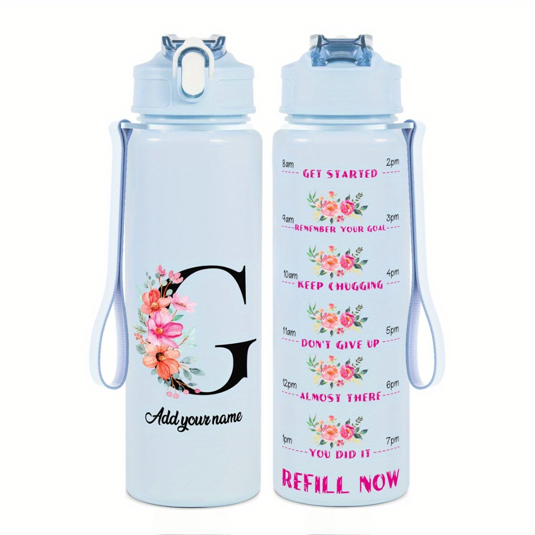 Personalized Water Tracker Bottle With Custom Name