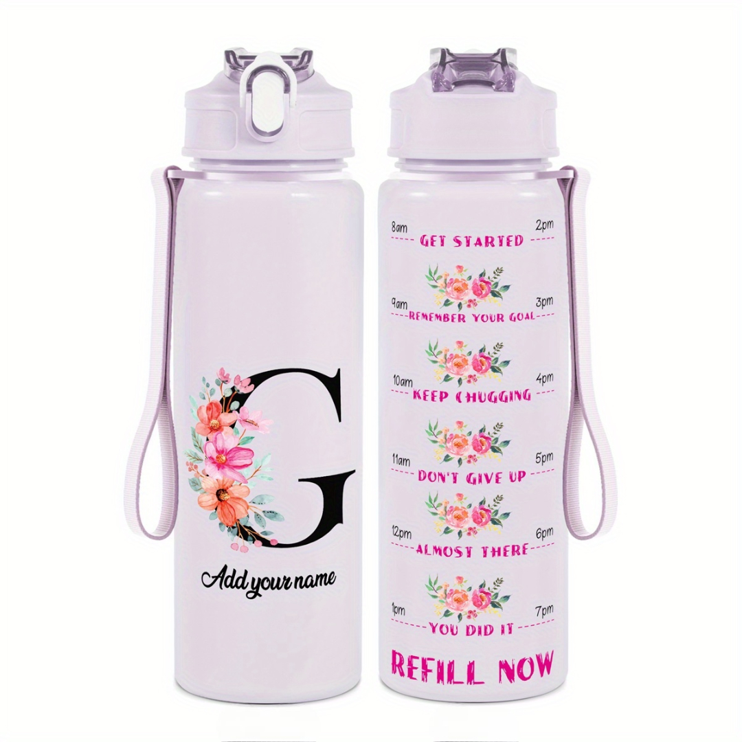 Personalized Water Tracker Bottle With Custom Name