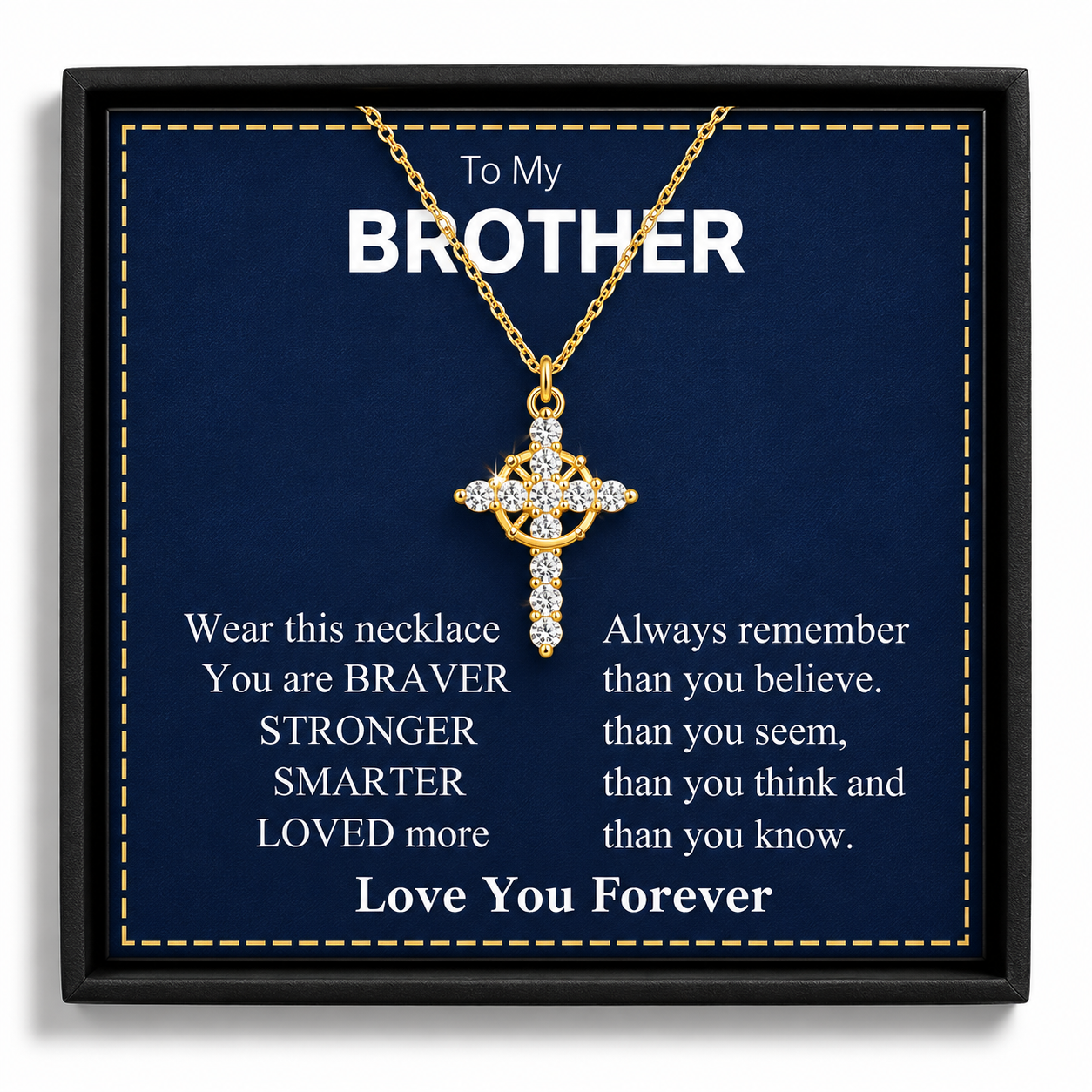 1 Piece Rotating Crown Cross Pendant Necklace For Brother
