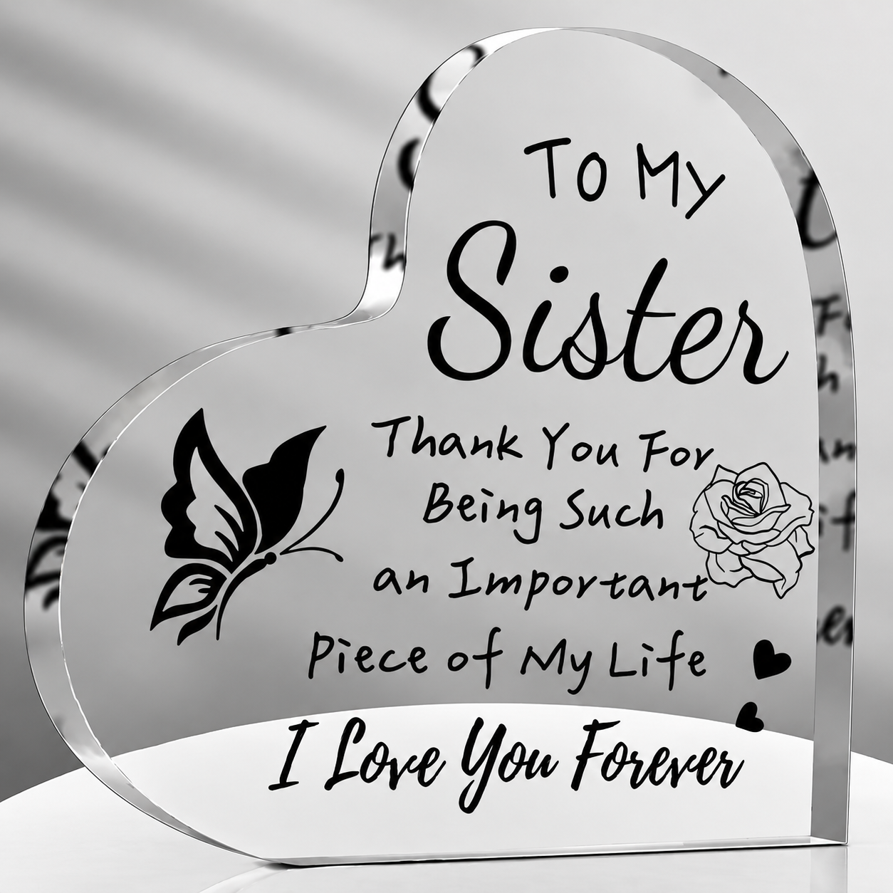 Single Acrylic Plaque With Aphorism And Rose Flower Signs For Home Decor