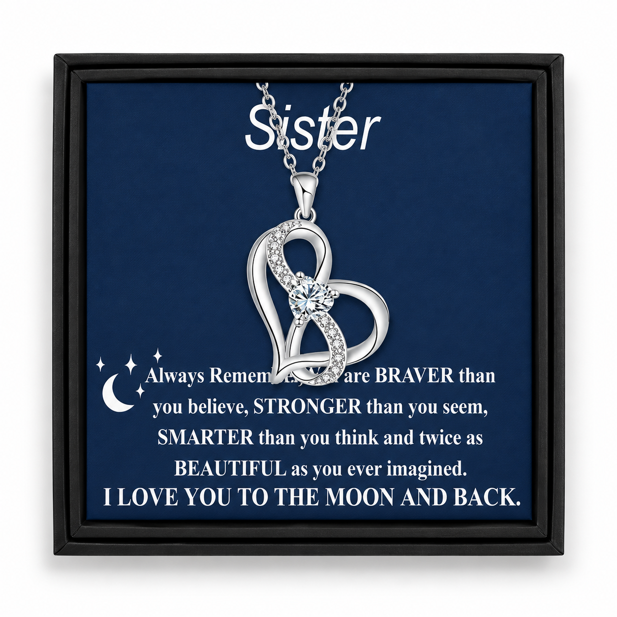 1 Piece Infinity Themed Pendant Necklace With Blessings Card For Women