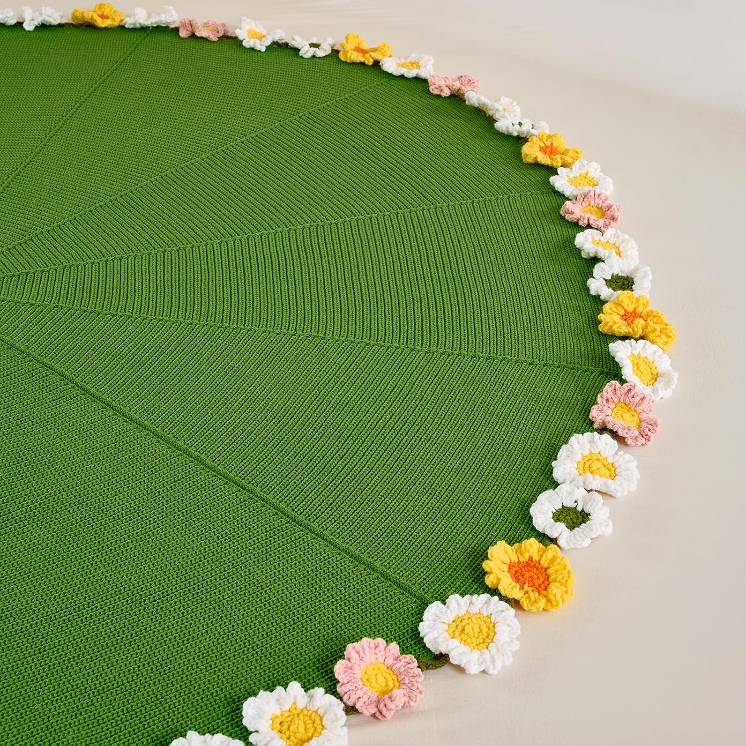 Crochet Flower Bouquet Knitted Throw Blanket With Rose Design
