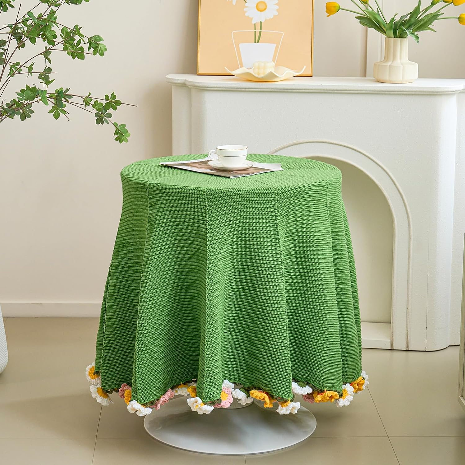 Crochet Flower Bouquet Knitted Throw Blanket With Rose Design