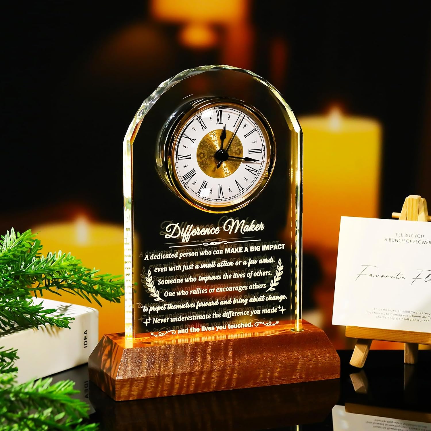 Prayer Engraved Glass Clock Gift For Anniversary
