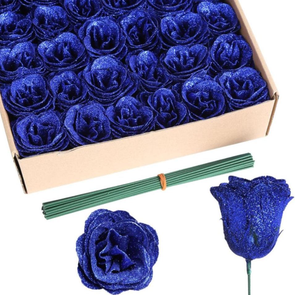 Artificial Glitter Rose Bouquet-Flower Teddy Bear