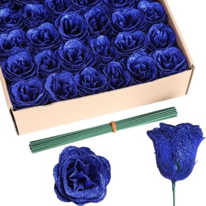 Artificial Glitter Rose Bouquet-Flower Teddy Bear