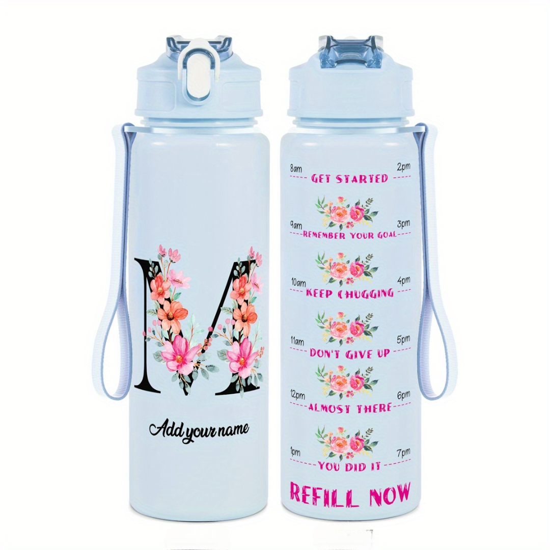 Personalized Water Tracker Bottle With Custom Name